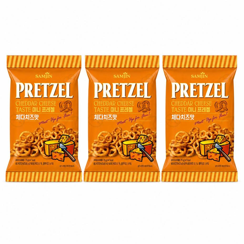 SAMJIN Mini Pretzel Biscuits 70g Cheese Flavor.