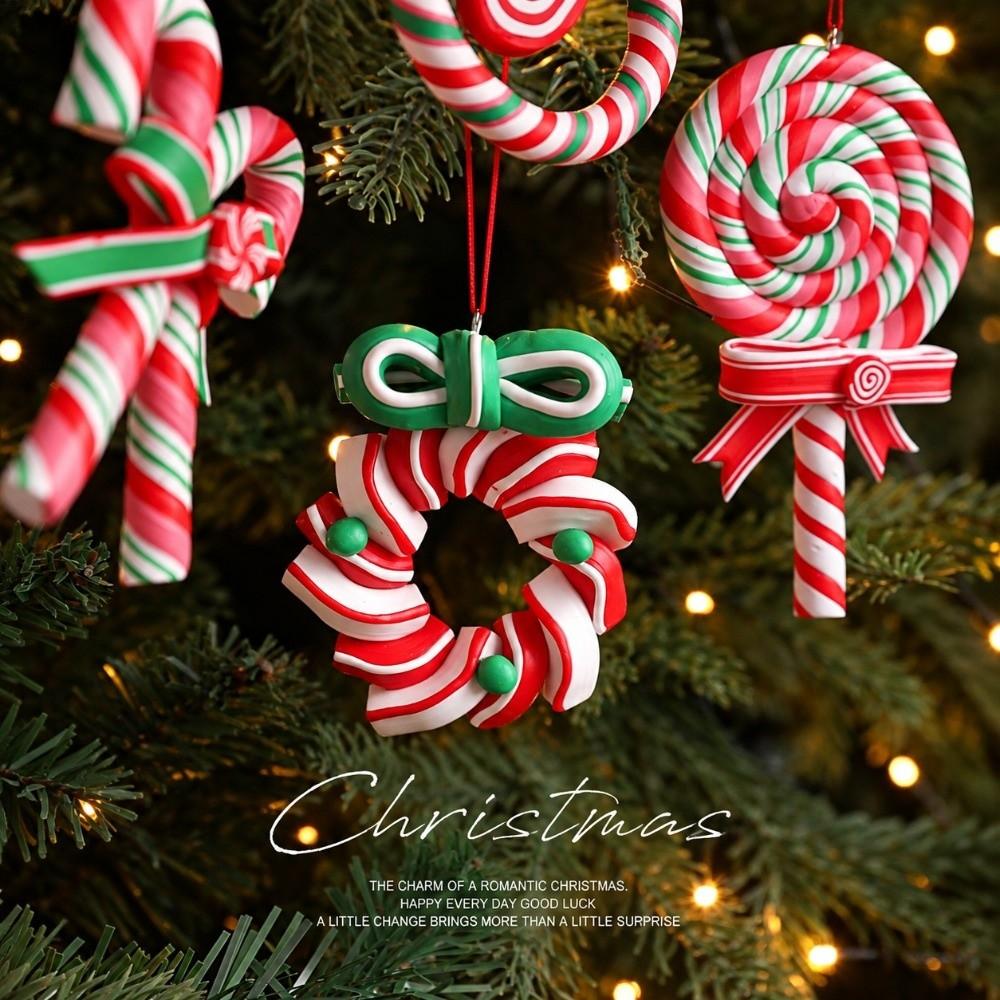 Hanging Christmas Lollipop Ornament Plastic Hanging Decoration New Year Decoration