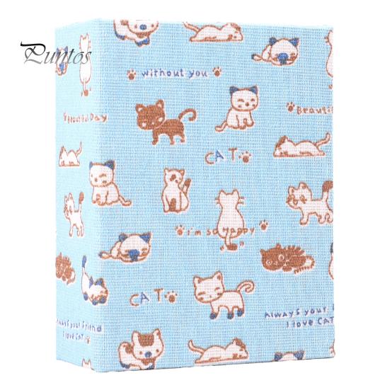 Retro Style Photo Album Mini Printed Fabric Slip-In Album, Portable Floral Print Scrapbook with Transparent Sleeve Pages, Lightweight No Paste Pocket