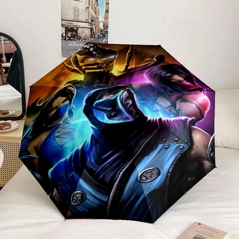 Warriors Of The Mortal Kombat Umbrella 8-Frame for Travel, camping, Casual Lightweight Portable Umbrella, Essential for every family Holidays Gift