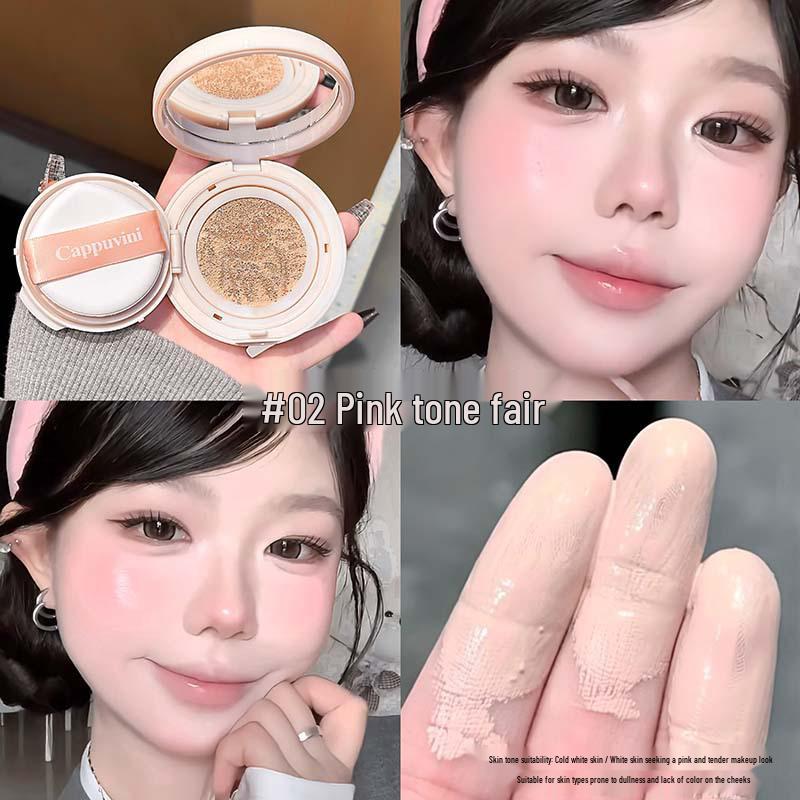 

CAPPVINI Cloud-Feel Cushion Foundation: Moisturizing, Translucent Coverage, Soft-Focus, Sweat-Proof, Domestic & Cross-Border Cosmetics. 12g