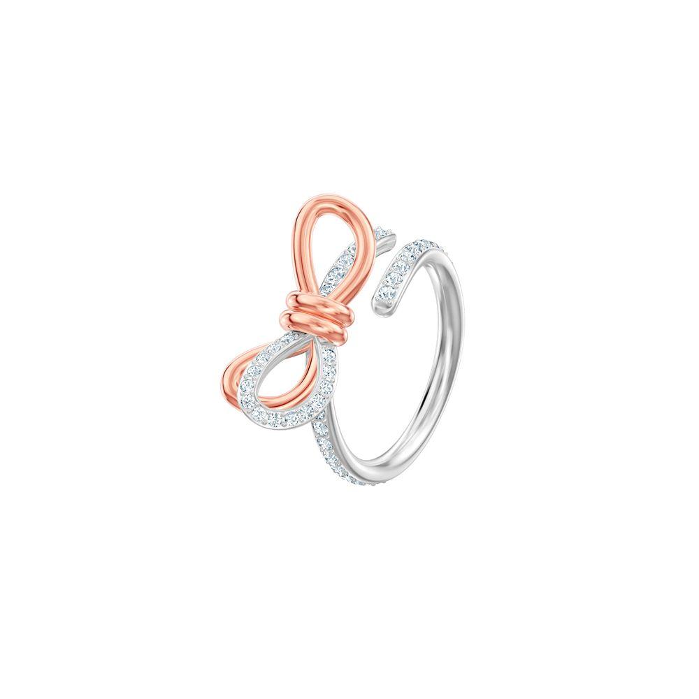 Swarovski Silver And Rose Gold Two-Tone Ring Women Rings 5474930+5474928+5440641