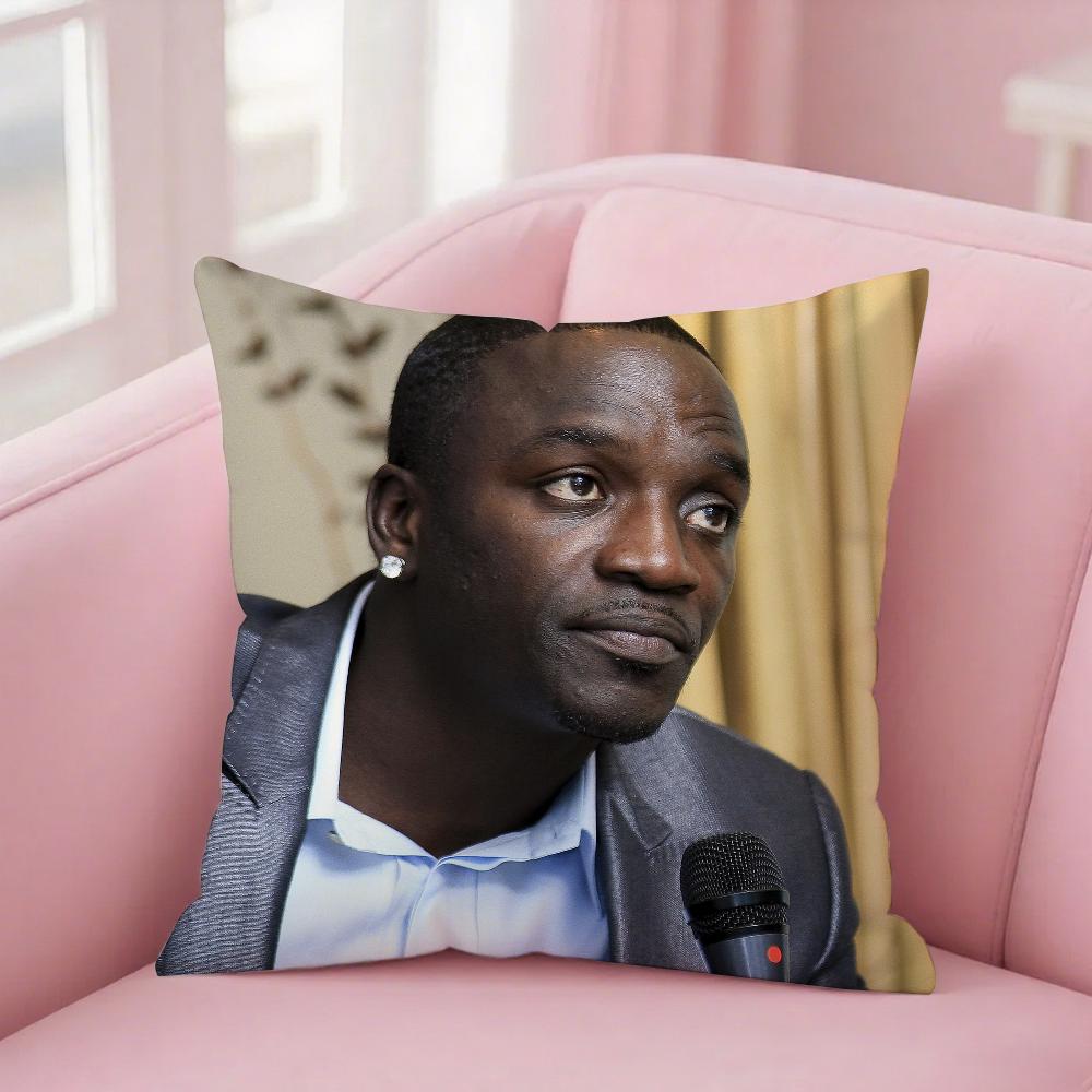 A-Akon Singer Pillow Case Cover Square Sofa with Pillow Case for Home Use 12x12Inch