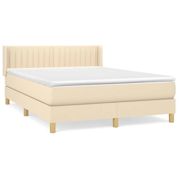 Sommier à lattes avec matelas - Maison Exclusive - Crème - 140x200 cm - Tête de lit réglable