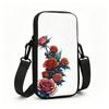 Vintage Rose Floral Print Crossbody Phone Bag, Aesthetic Botanical Art Small Shoulder Purse, Fashionable Christmas Gift Cell Phone Sling Pouch for Wom