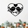 Metal Wall Art Heart Bird Flower Iron Sculpture Home Office Decor Nature Craft Gift