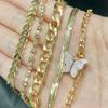 New Trendy Anklets  Bulk Delicate Gift Party Gold Foot Chain for Women Butterfly Fashion Jewelry Anklets