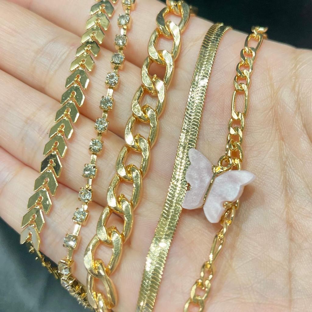 New Trendy Anklets  Bulk Delicate Gift Party Gold Foot Chain for Women Butterfly Fashion Jewelry Anklets