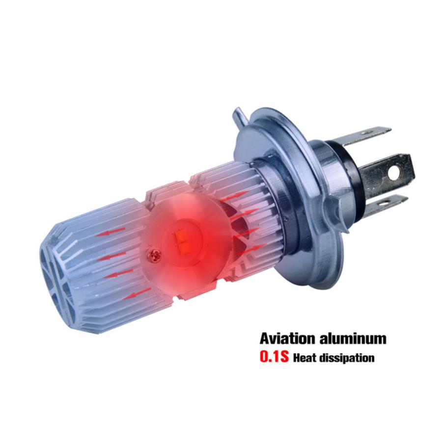 Ampoule H4 Blanche 5700-6500K Pour Moto 1400Lm