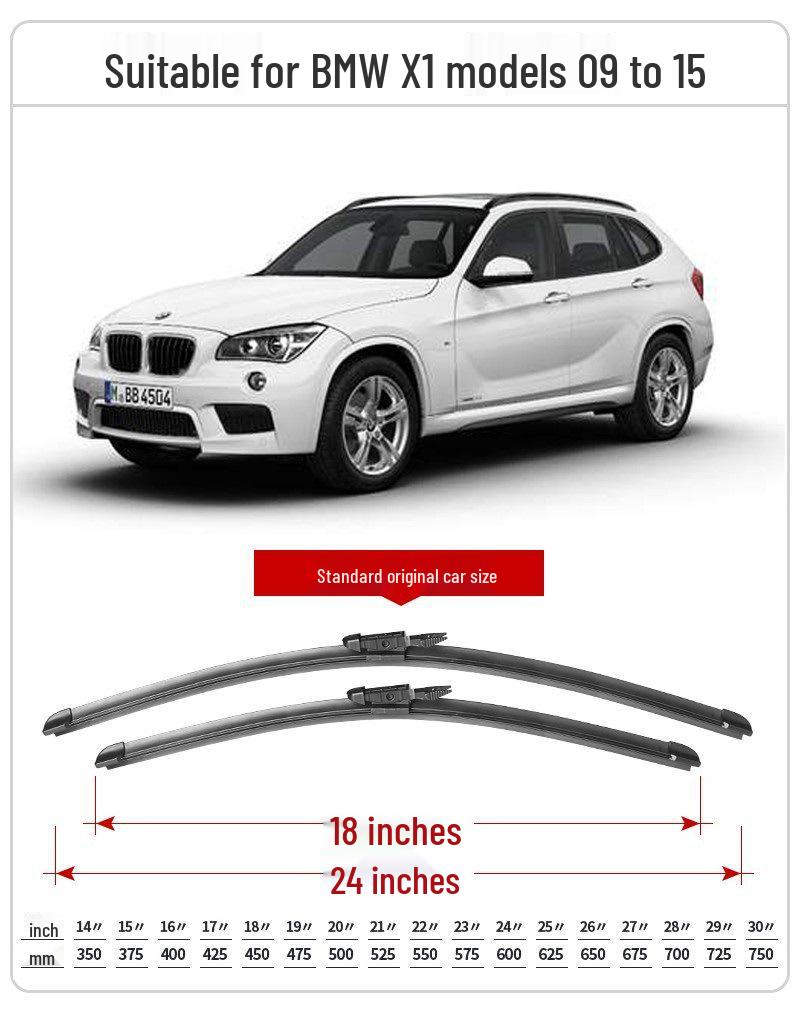Compatible BMW X1 Original Wipers for Models 2013-2018 (19-26 inches)