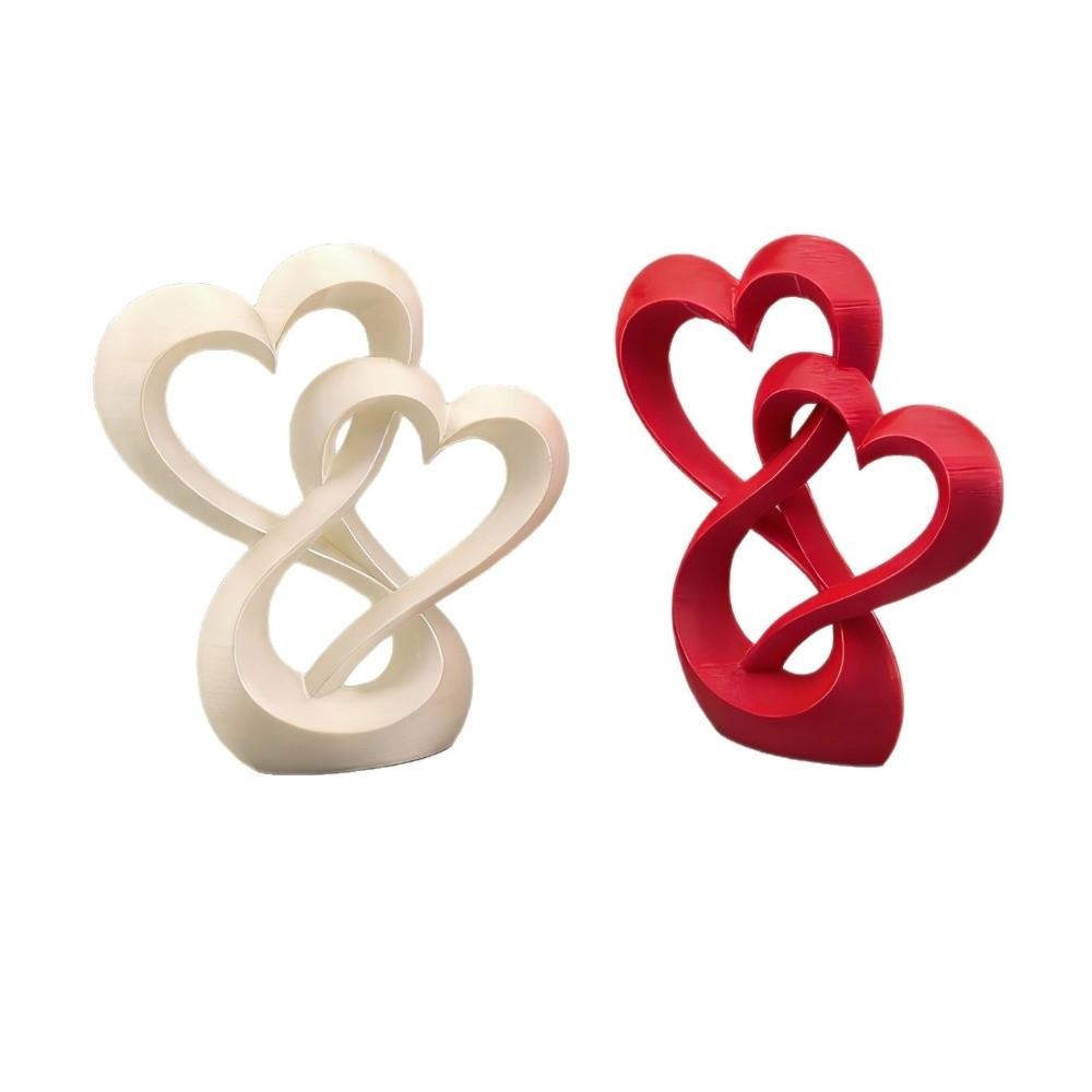Sweet Double Heart Ornament Lovers Gifts Love Miniature Decoration Hollow Heart Models Wedding