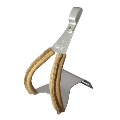 Mikashima Bicycle Toe Clip TOE CLIP STEEL Clip Iron with Brown S (MKS) W/leather (Toe Leather) Size