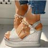 Fashion Luxury 2024 Women Wedge Sandals Summer Platform Sandal Peep Toe Thick Bottom High-heeled Shoes Ladies Espadrilles Sandalias