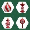 Christmas decoration set of 13, including crutches, candies, lollipops, pine cones, painted Christmas balls, Christmas tree ornaments