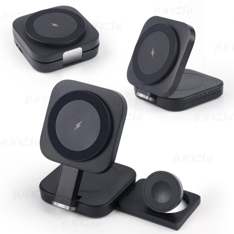 Αναδιπλούμενη 3 σε 1 Μαγνητική Ασύρματη Φόρτιση για Apple Magsafe Βάση Φόρτισης για iPhone 15 Pro 14 13 12 iWatch Airpods 2 3 Φορτιστής