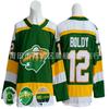 Retro Embroidered Ice Hockey Jersey Team 97 23 Green Unisex Adult Practice Uniform Winter Sports