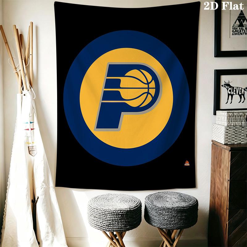 Indiana Pacers Wood Logo Tapestry Background Cloth Fashion Print Background Wall Hanging Cloth Wall Covering Decoration Work Of Art