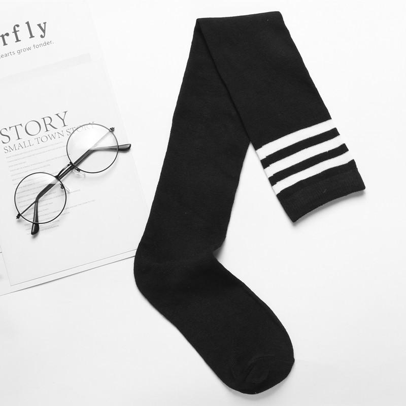 Harajuku Women's Over-the-Knee Three Stripe Socks - Korean Style, Japanese Student Skateboard & Football Socks