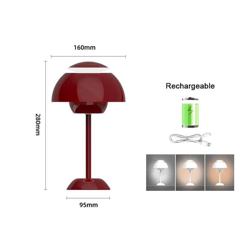 Rechargeable Alloy with ABS Table Lamp 3 Speed Adjustment Indoor Lighting Fixture Flower Bud Desk Lamps Home Decor Night Light