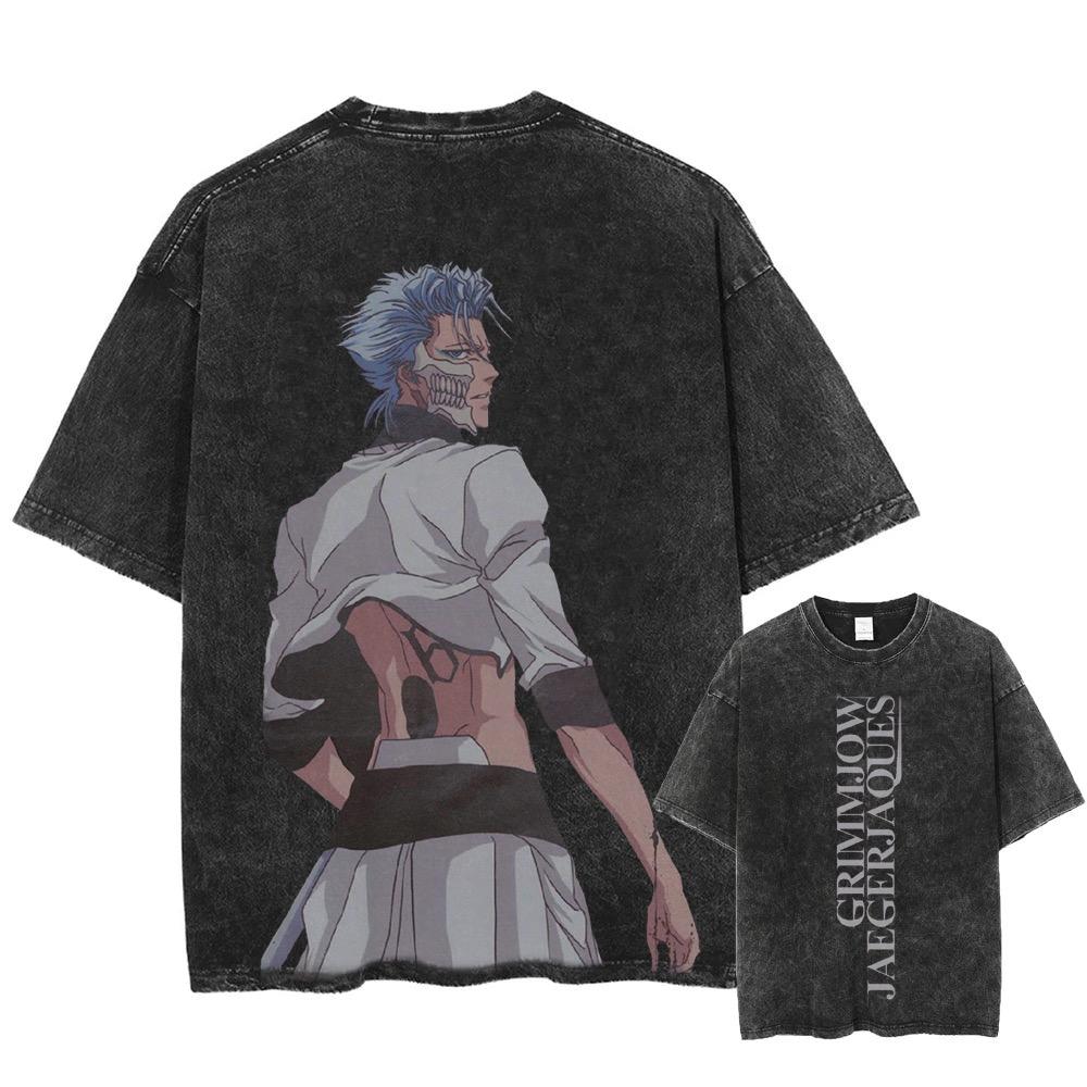 

BLEACH Men TShirt Hip Hop Streetwea Anime Kuchiki Byakuya Tshirt Summer Short Sleeve Cotton Oversize Washed Vintage Top Tee S