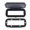 Gray Plastic Marine Radio Panel Cover with Rounded Profile and Visible Window Area for Boat Receiver Face Coverage in Marine Installations, 1 Set