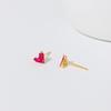 925 Sterling Silver Shiny Ruby Zircon Small Stud Earring for Girls Versatile Daily Wear Anti-allergy Earring Piercing Jewelry