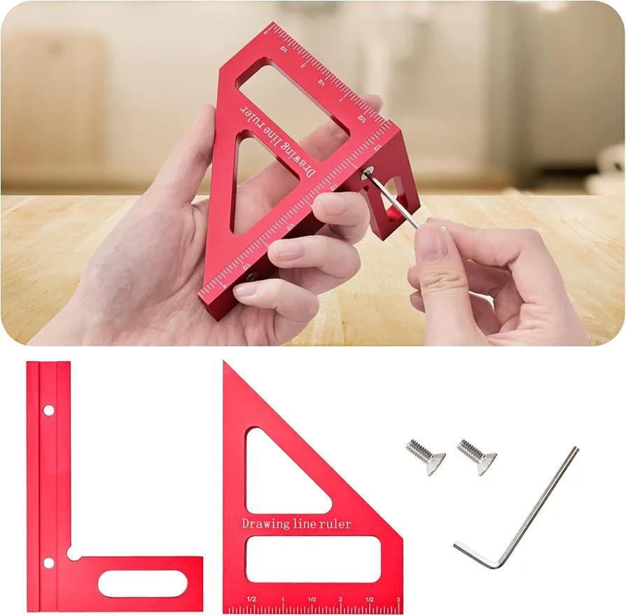 Aluminum Alloy Triangle Ruler with Angle Finder and Scriber