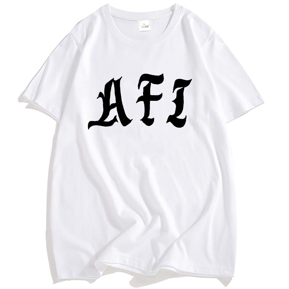 Afi Band Logo Druck T-Shirt Sommer Kurzarm Baumwoll-T-Shirts Lässige Mode Locker Herren T-Shirt Unisex Streetwear O-Ausschnitt Herren Top