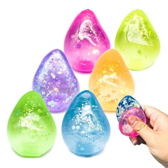 Transparent Waterdrop Squeeze Toy Anxiety Relief Rhinestone Sensory Toy Slow Rising Stress Toy Students Office Workers Gift