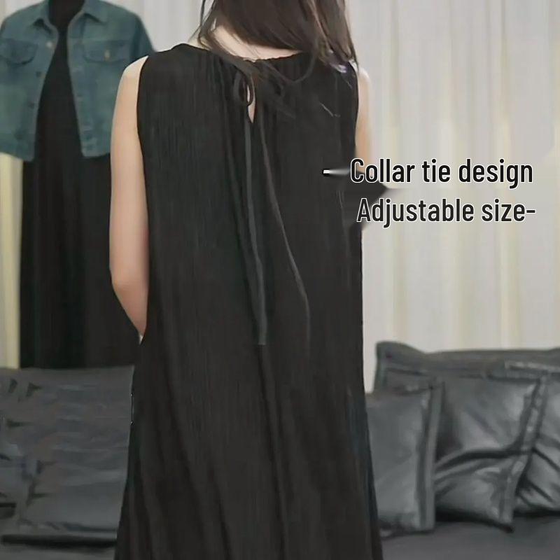 French Chic 2026 Sleeveless Vest Dress - Summer Drape Long Skirt, Thousands of Charms