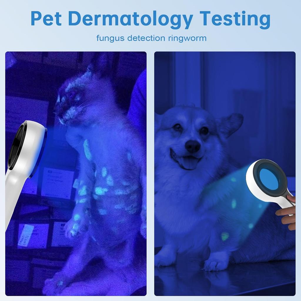 Woods Lamp Skin Analyzer, Portable Handheld Woods Lamp Light for Dog Skin Fungal Infection, Cat Ringworm, SPA, Salon, and Home Environmental Testing