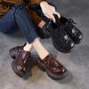 Round-toe Thick-soled High-heeled Shoes - Fashionable New Autumn Women's Leather Shoes, Single Shoes Devotion