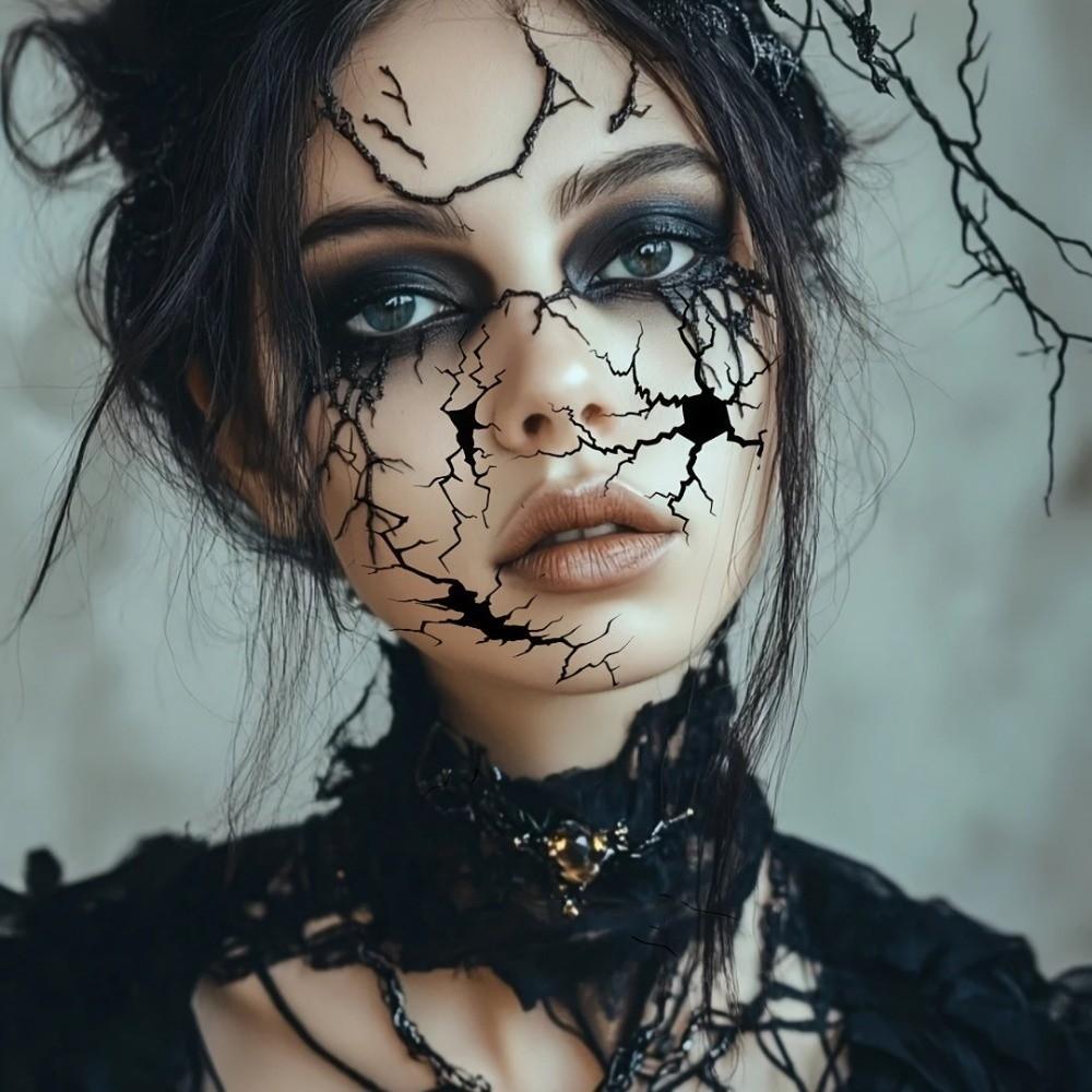 10 pièces Maquillage Corporel Halloween Autocollants Tatouages Toile d'Araignée Imperméable Tatouages Maquillage Performance