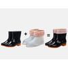 Women Mid Calf Rain Boots Waterproof PVC Shoes Non-slip Rubber Sole 