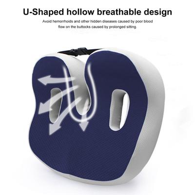 Ergonomic Cushion Hemorrhoid Seat Pad Tailbone Pressure Relief Memory Foam Support Soft Fleece