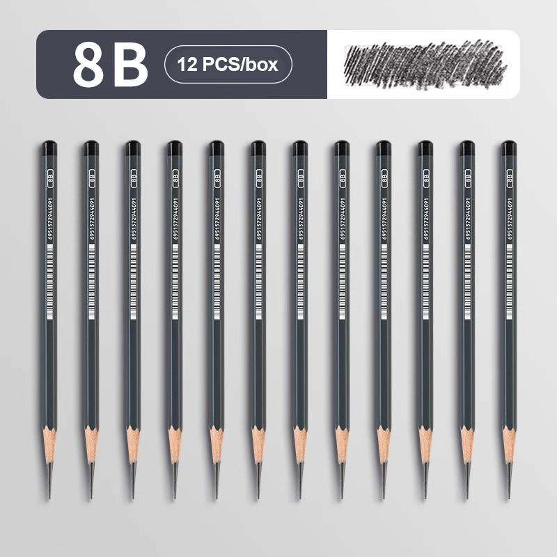 12 stuks/set Teken Schets Potloden Set Houten Professioneel 2H-14B Kunstenaar Grafiet Kleurpotloden Schilderen Studenten Schrijfwaren