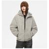 Mens Hooded PU Leather Cotton Jacket Rivet Decor Winter Warm Loose Coat