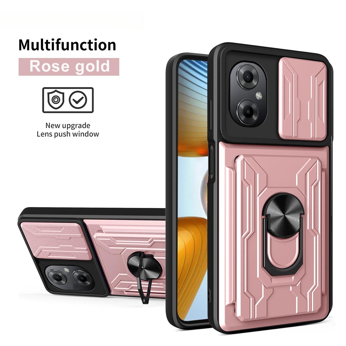 

For Xiaomi 12T/Redmi K50 Ultra/Poco M5 M4 11 Prime Car Mounted Magnetic Rotating Ring Card Slot Phone Case Shell For Redmi K50 Ultra золотистий