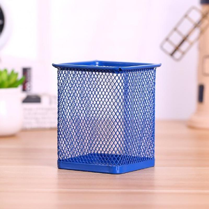 Multifunction Round/Square Mesh Pen Pot Multicolor Pen Holder Desk Tidy Stationery Organiser Pencil Storage Stationery Organiser
