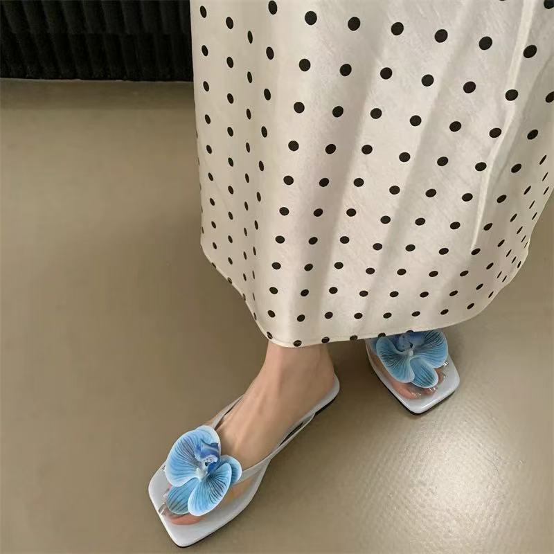 Жіночі шльопанці у феєричному стилі, вечірній бриз, пляжні сандалі у формі пелюсток, капці з відкритим носком та плоским підошвою