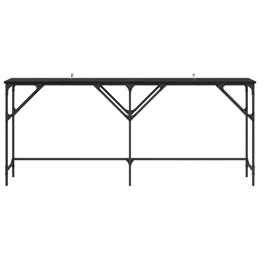 Console Table Black Oak Effect 180 X 30 X 75 Cm