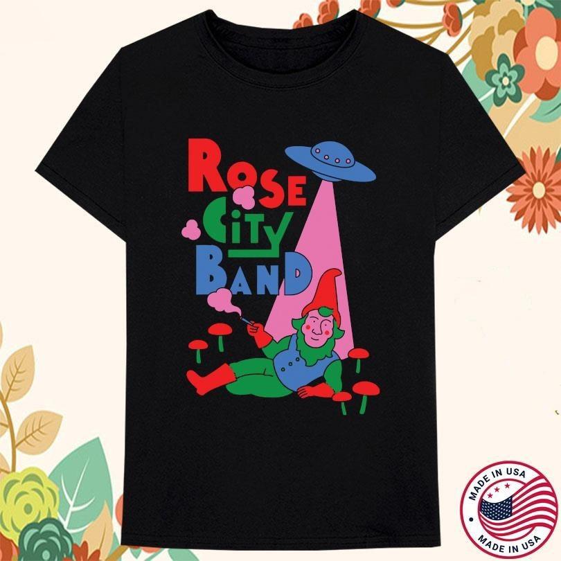 Rose City Band Gnome UFO T-Shirt Cotton Unisex Full Size ZL1940 Unisex T-Shirt S