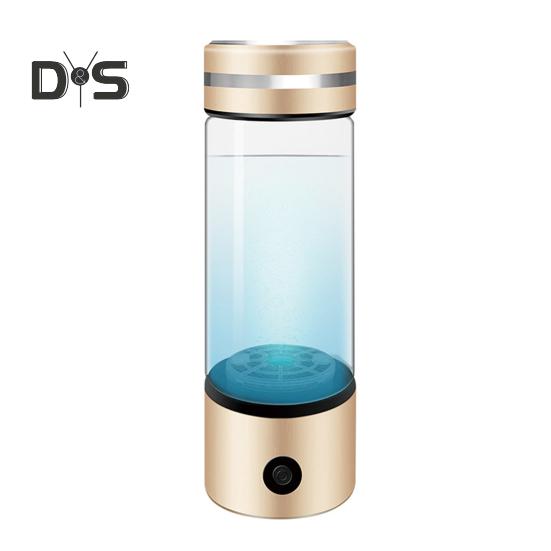 

Генератор водородной бутылки с водой 300 мл, перезаряжаемая гидро-чашка для воды, портативная машина для электролиза для домашнего офиса и путешествий 300ML золотистый