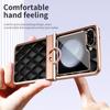 Ring Holder Hinge Protection Leather Case for Samsung Galaxy Z Flip 5 4 3 5G Small Fragrant Wind Shockproof Cover