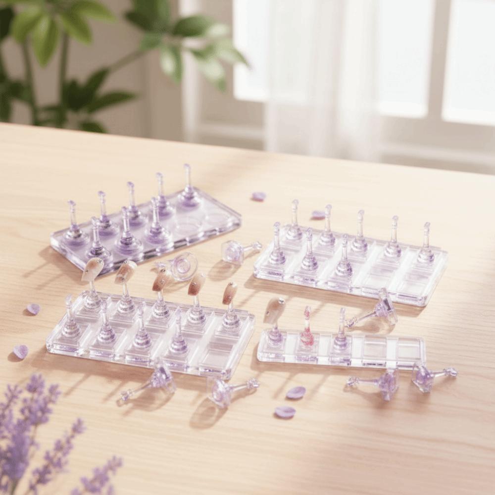 Non-Magnetic Nail Display Stand Transparent False Nail Tips Holder  Manicurist Tools