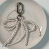 Pearl Beaded Bowknot Keychain Decorations Pendant Handbag Hangings Ornament Sweet Keyring Pendant for Women Girls