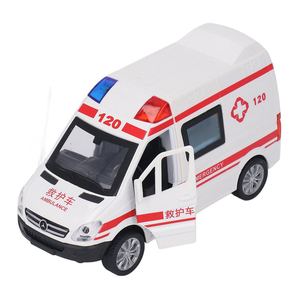 Pull Back Mini Car Five Doors Interesting Alloy 14x6x7.5cm Emergency Transport Car Toy with