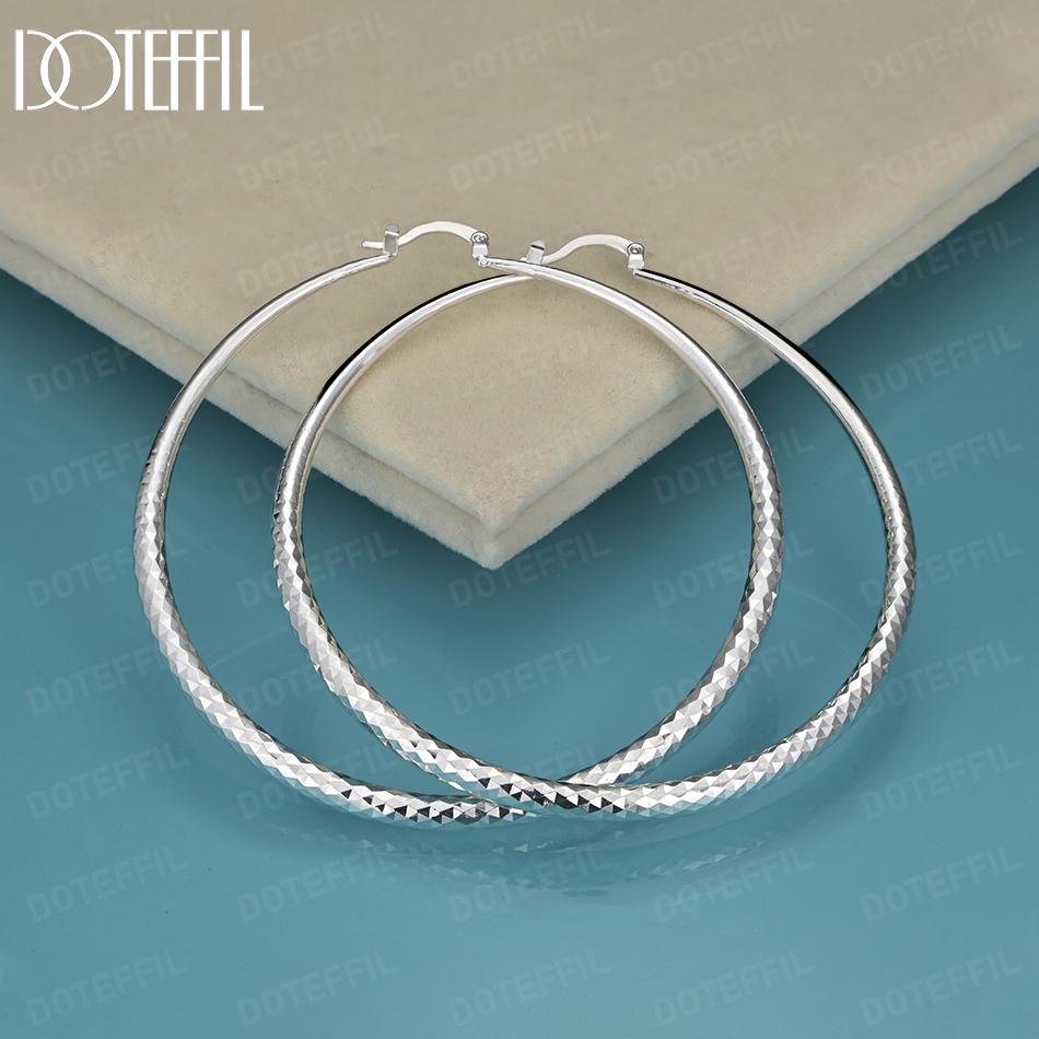 925 sterlingsølv runde 70 mm trekorn piercing øredobber mote bryllup smykker