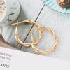 Trendy Geometric Twist Hoop Earrings: Stylish Metal Accessories for Women