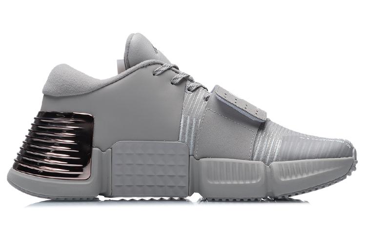 Li Ning Wujie Casual Shoes Unisex Low Top Silver Fish Gray AFPR001-2